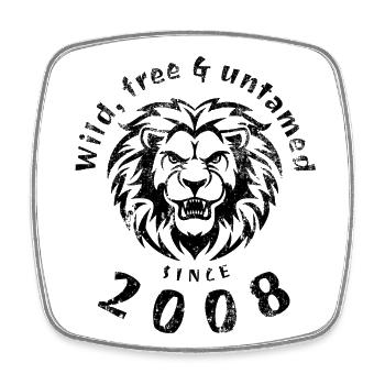 16. Geburtstag Wild, free & untamed since 2008 - Viereckiger Kühlschrankmagnet - Weiß - Vorne