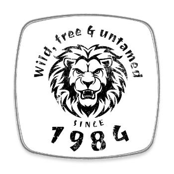 40th Birthday Wild, free & untamed since 1984 - Square fridge magnet - white - Front