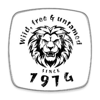 50. Geburtstag Wild, free & untamed since 1974 - Viereckiger Kühlschrankmagnet - Weiß - Vorne