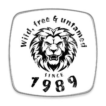 35. Geburtstag Wild, free & untamed since 1989 - Viereckiger Kühlschrankmagnet - Weiß - Vorne