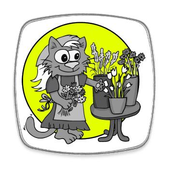 Beruf Florist/in Retro - Viereckiger Kühlschrankmagnet - Weiß - Vorne