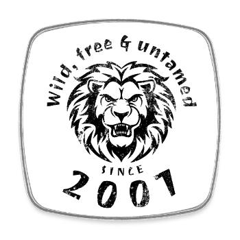18th Birthday Wild, free & untamed since 2007 - Square fridge magnet - white - Front