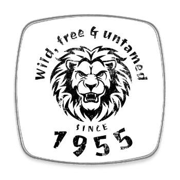 70th Birthday Wild, free & untamed since 1955 - Square fridge magnet - white - Front