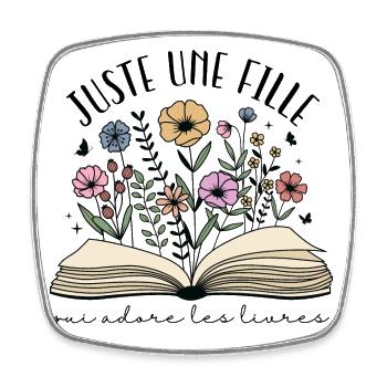 Juste Une Fille Qui Adore Les Livres Cadeau - Magnet carré - blanc - Devant