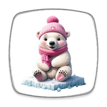 Polar bear - Square fridge magnet - white - Front