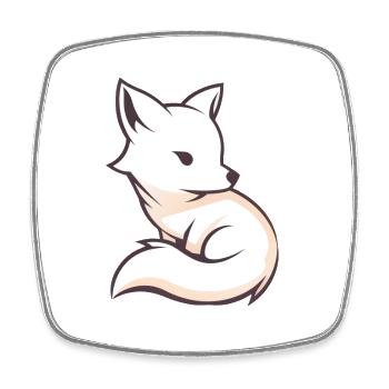 Cute Fox Drawing. Woodland animal symbol. - Square fridge magnet - white - Front