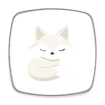 Kleiner Fuchs Geschenk, Tier für Kinder - Viereckiger Kühlschrankmagnet - Weiß - Vorne
