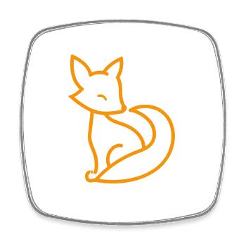 Fuchs Logo, Rotfuchs Symbol, Tier - Viereckiger Kühlschrankmagnet - Weiß - Vorne