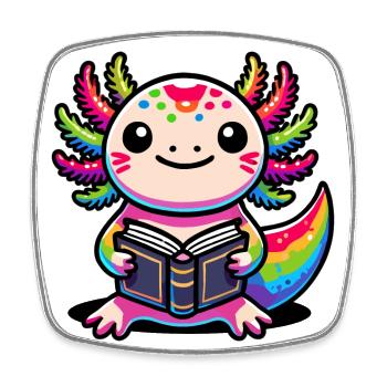 Ich-les-a-lotl, Axolotl - Magnet carré - blanc - Devant