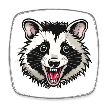 Opossum - Square fridge magnet - white - Front