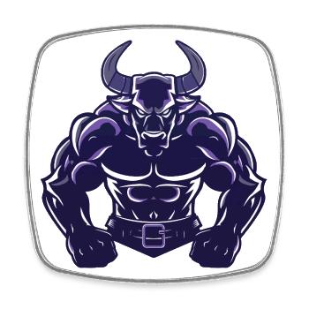 Bulle Muskeln Bodybuilding Taurus - Viereckiger Kühlschrankmagnet - Weiß - Vorne