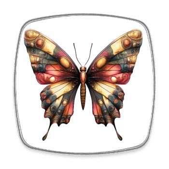Schöner bunter Schmetterling, 7 Jahre altes Mädchen Geburtstag - Viereckiger Kühlschrankmagnet - Weiß - Vorne