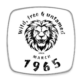 60. Geburtstag Wild, free & untamed since 03/1965 - Viereckiger Kühlschrankmagnet - Weiß - Vorne