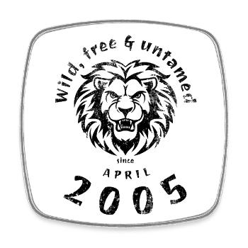 20. Geburtstag Wild, free & untamed since 04/2005 - Viereckiger Kühlschrankmagnet - Weiß - Vorne