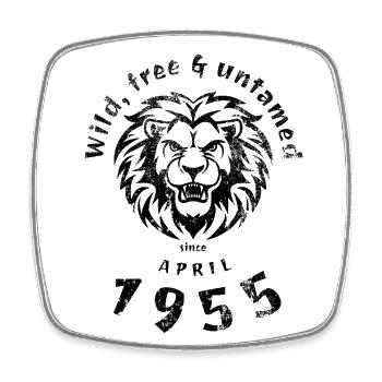 70. Geburtstag Wild, free & untamed since 04/1955 - Viereckiger Kühlschrankmagnet - Weiß - Vorne