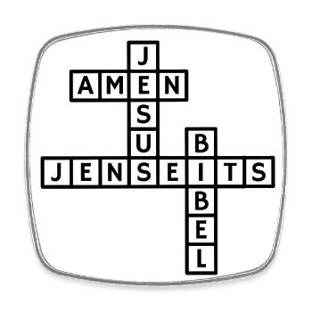 Design "Kreuzworträtsel Jesus" - Viereckiger Kühlschrankmagnet - Weiß - Vorne