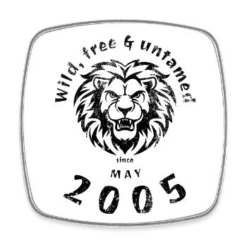20. Geburtstag Wild, free & untamed since 05/2005 - Viereckiger Kühlschrankmagnet - Weiß - Vorne