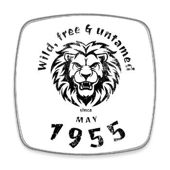 70. Geburtstag Wild, free & untamed since 05/1955 - Square fridge magnet - white - Front