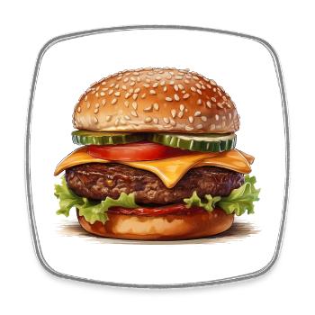 Hamburger - Square fridge magnet - white - Front