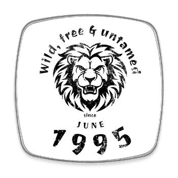 30th Birthday Wild, free & untamed since 06/1995 - Square fridge magnet - white - Front