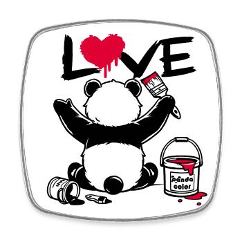 Panda Loveur - Love Painter - Square fridge magnet - white - Front