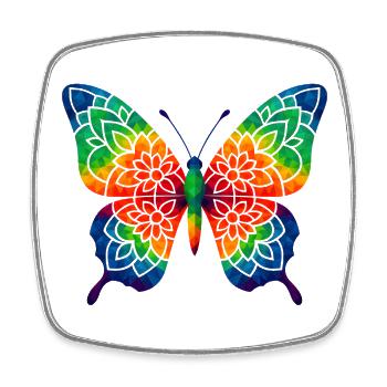 WPAP Style Animals - Butterfly - Square fridge magnet - white - Front