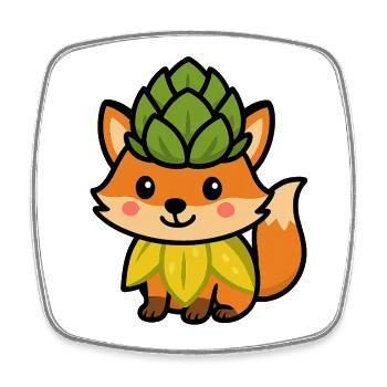 Bud fox - Square fridge magnet - white - Front
