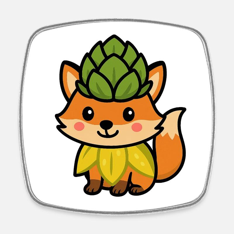 Bud fox - Square fridge magnet - white