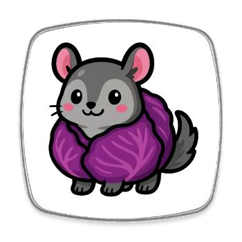 Chinchi cabbage - Square fridge magnet - white - Front