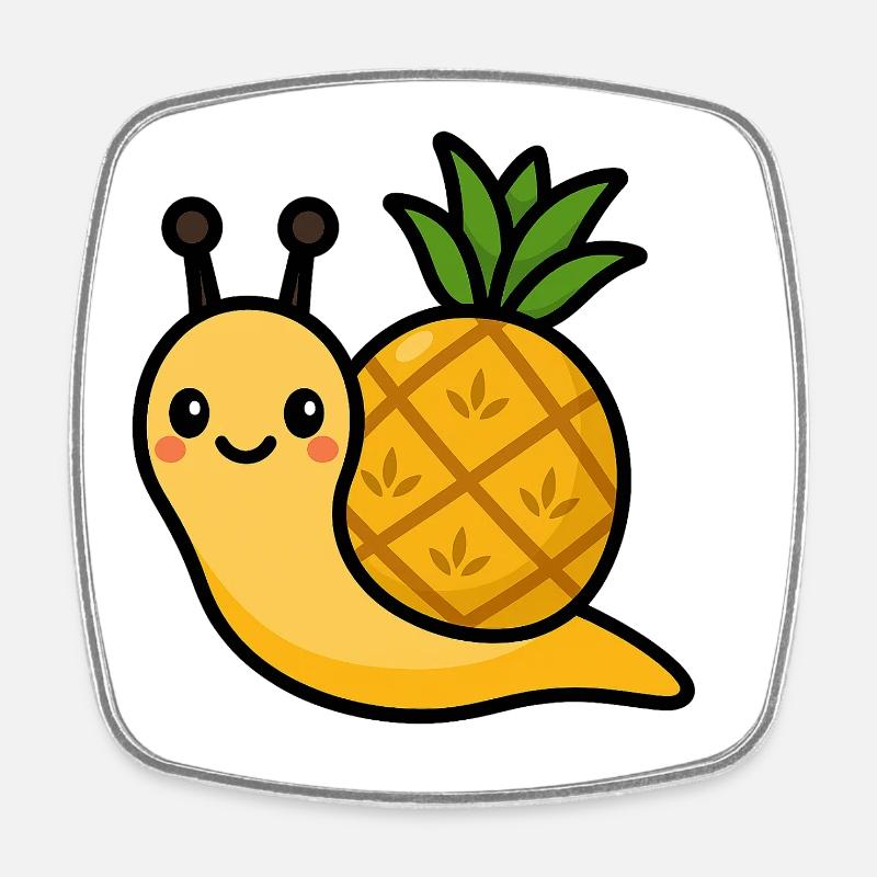 Snail Anna - Square fridge magnet - white
