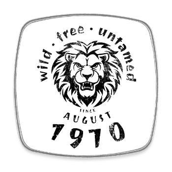 Wild, free & untamed since 08/1970 - Square fridge magnet - white - Front