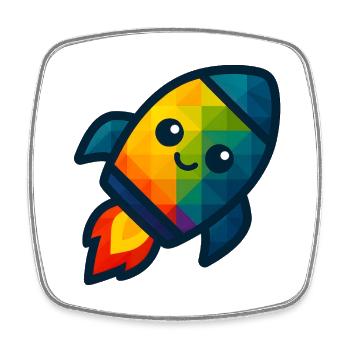 WPAP Polygon Kawaii Style Baby Toy Rocket - Square fridge magnet - white - Front