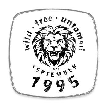 30. Geburtstag Wild, free & untamed since 09/1995 - Square fridge magnet - white - Front