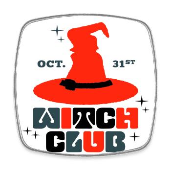Magic Hat Halloween - Square fridge magnet - white - Front
