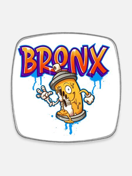 Bronx Graffiti - Viereckiger Kühlschrankmagnet - Weiß