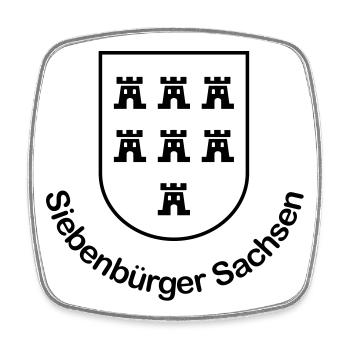 Wappen "Siebenbürger Sachsen" einfarbig - Viereckiger Kühlschrankmagnet - Weiß - Vorne
