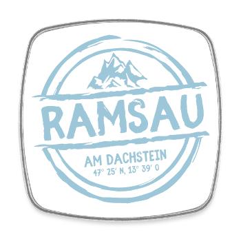 Ramsau mit Koordinaten - Viereckiger Kühlschrankmagnet - Weiß - Vorne