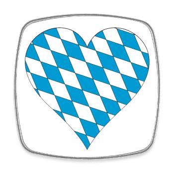 Bavaria Bavarian Flag Heart - Square fridge magnet - white - Front