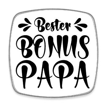 Bester Bonus Papa Vater Vatertag Stiefvater Spruch - Viereckiger Kühlschrankmagnet - Weiß - Vorne