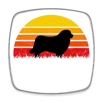Chiens de Terre-Neuve Sunset - Magnet carré - blanc - Devant