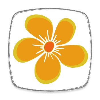 Blume gelb, Blüte, floral, Blumenmotiv, blumig - Viereckiger Kühlschrankmagnet - Weiß - Vorne