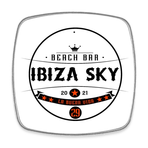IBIZA SKY Beach Bar 29 - Logo -blk - Viereckiger Kühlschrankmagnet