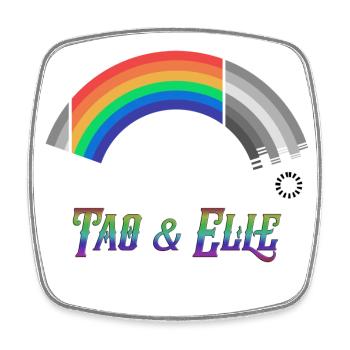 Heartstopper Rainbow Tao and Elle LBGTQIA+ - Square fridge magnet - white - Front