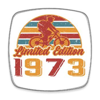 Vélo Anniversaire Vélos Cycliste Vélo 1973 - Magnet carré - blanc - Devant