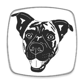 Boxer Schäferhund Mix - Viereckiger Kühlschrankmagnet - Weiß - Vorne