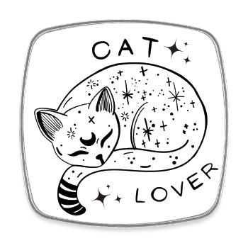 Heaven Cat Lover - Viereckiger Kühlschrankmagnet - Weiß - Vorne
