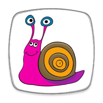 Drôle d’escargot - Magnet carré - blanc - Devant