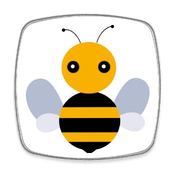 Bee illustration - Square fridge magnet - white - Front