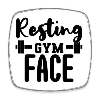 Visage de gymnase au repos - Magnet carré - blanc - Devant