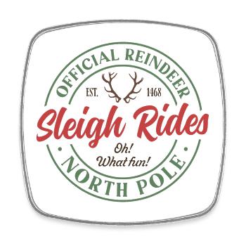 Reindeer Sleigh Rides - Square fridge magnet - white - Front
